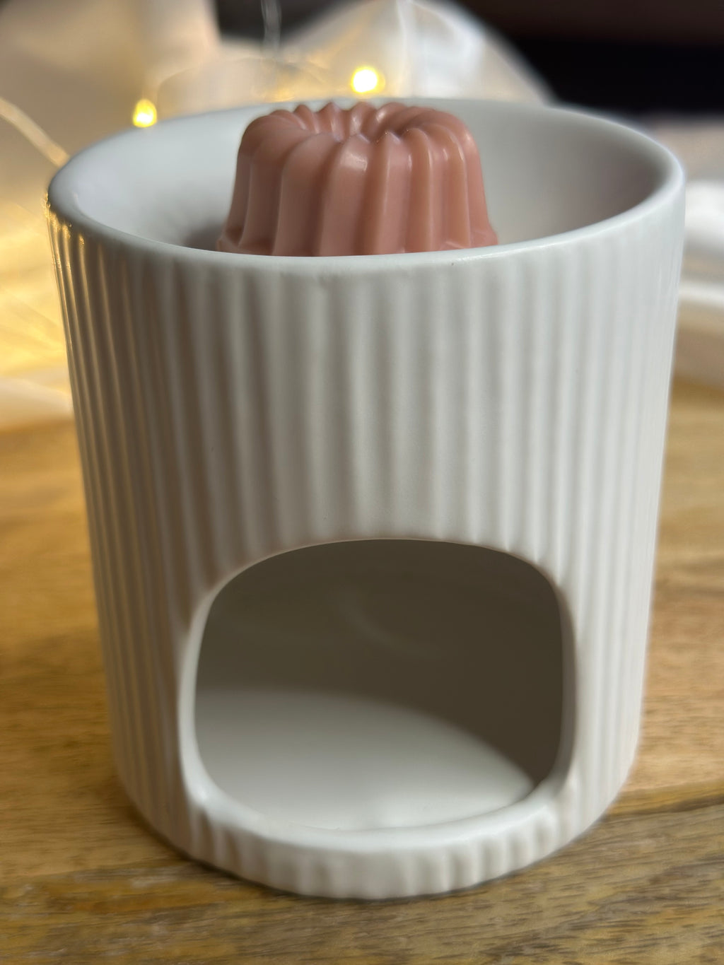 Brûleur céramique – Modèle “Élégance Striée Blanc”